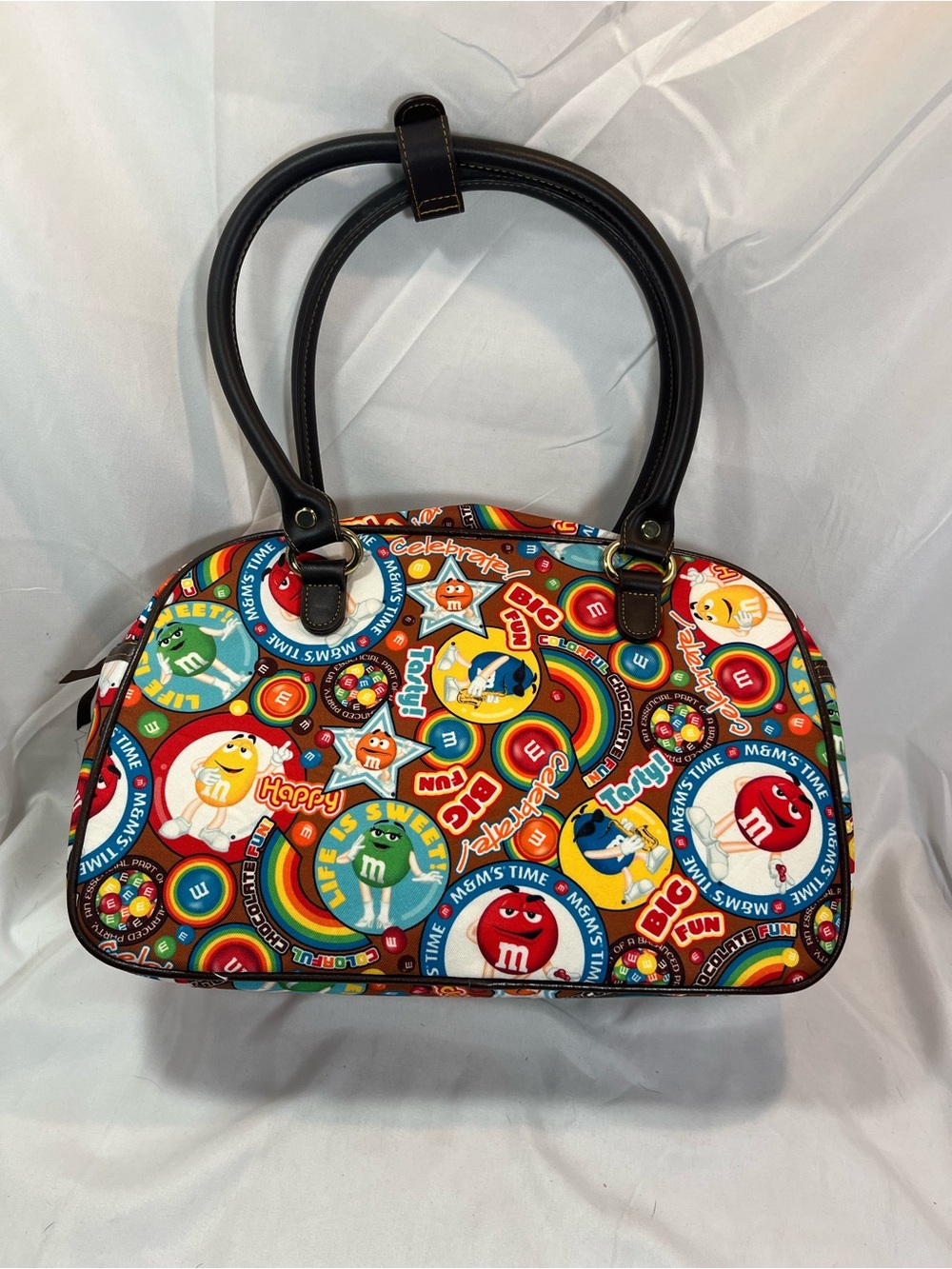 The Bradford Exchange “Color Me Fun” Multicolor M&M's Character Print Satchel